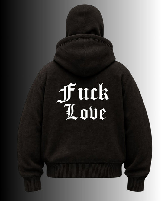 Samuray Kapüşonlu ZIP FUCK LOVE SweatShirt