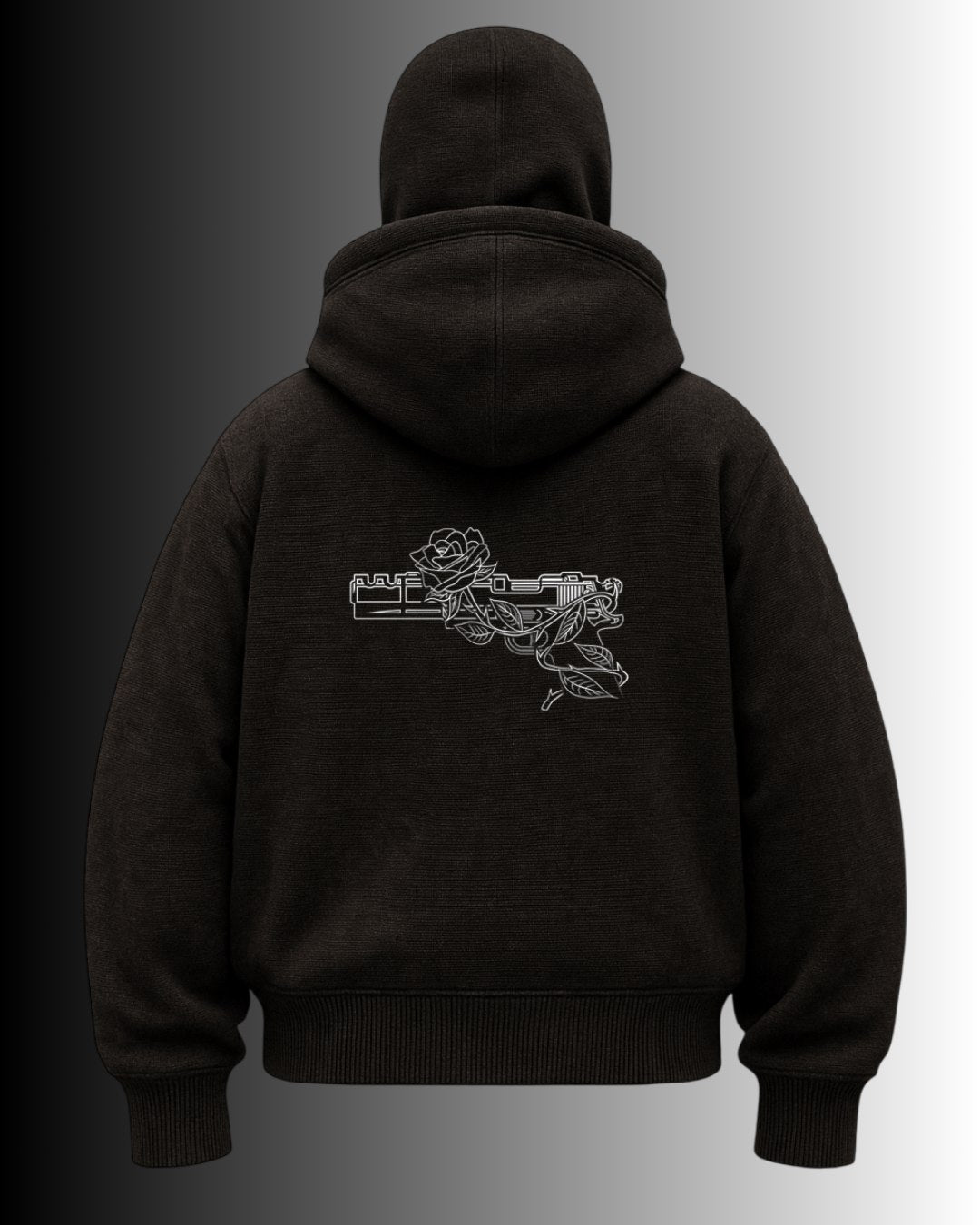 Samuray Kapüşonlu ZIP FLOWER GUN SweatShirt